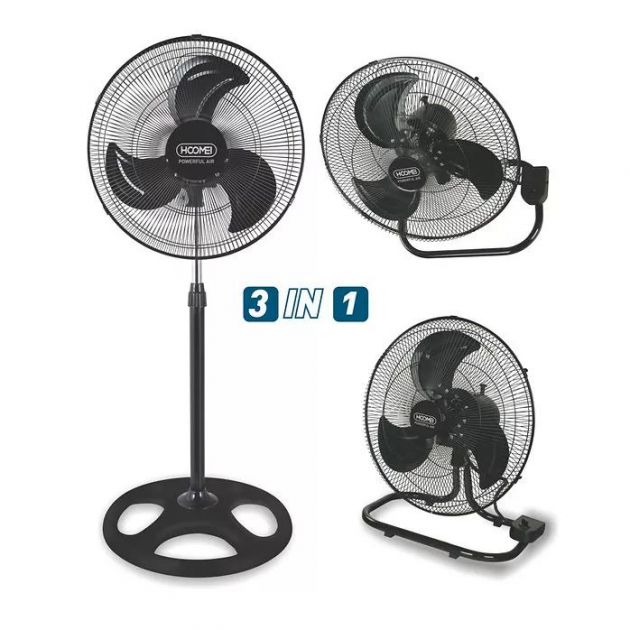 Ανεμιστήρας Ορθοστάτης 3 σε 1 75W Διαμέτρου 45cm Hoomei - Μαύρο