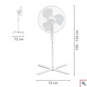 TROTEC® Επιδαπέδιος Περιστρεφόμενος Ανεμιστήρας - Ορθοστάτης 40W με Διάμετρο 40cm - Ρυθμιζόμενη Γωνία Κλίσης & 3 Ταχύτητες 