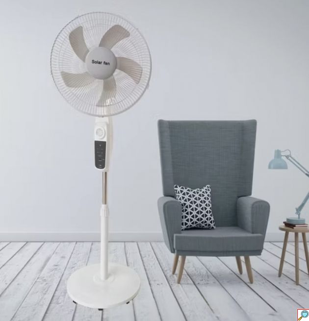 Ορθοστάτης Ανεμιστήρας 16'' Solar Fan – Ηλιακή Φόρτιση και Τηλεχειριστήριο - Επαναφορτιζόμενος, Φωτοβολταϊκό Πάνελ