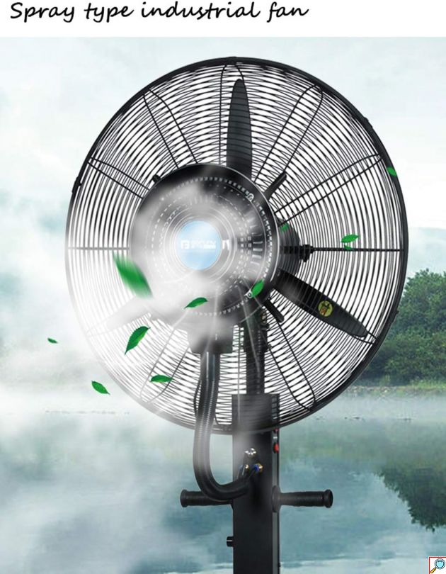 Φορητός Βιομηχανικός Φυγοκεντρικός Ανεμιστήρας Υδρονέφωσης 65 cm - Με 3 Πτερύγια και Ροδάκια