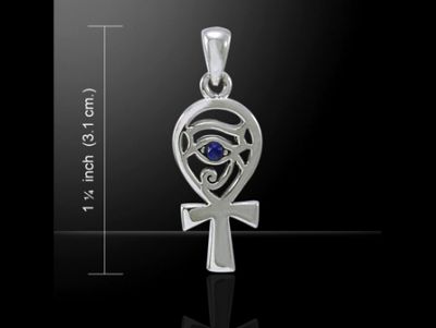 Ankh with Eye of Horus για Προστασία Υγεία και Δύναμη 925°