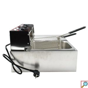 Ανοξείδωτη Επαγγελματική Διπλή Φριτέζα 5000W 12L με Καλάθια Τηγανίσματος με Λαβή & Ρυθμιζόμενο Θερμοστάτη - Ασημί