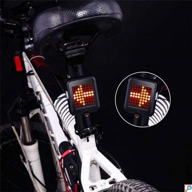Ανθεκτικό Αδιάβροχο Πίσω Φως Ποδηλάτου 80lm με 64 LED και Infared Laser Μαύρο