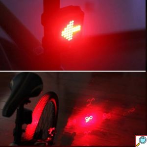 Ανθεκτικό Αδιάβροχο Πίσω Φως Ποδηλάτου 80lm με 64 LED και Infared Laser Μαύρο