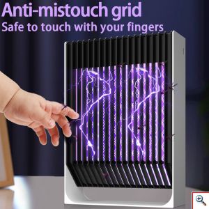 Νέας Γενιάς Φορητό Ηλεκτρικό Εντομοκτόνο με Μπαταρία Επαναφορτιζόμενη Επιτοίχιος & Επιτραπέζιος έως 30τμ Μωβ UV LED - Εξολοθρευτής Κουνουπιών - Εντόμων USB Led Light Mosquito Killer Pest