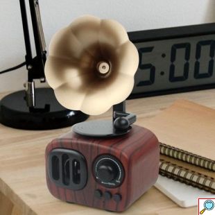 Επιτραπέζιο Ασύρματο Ρετρό Ηχείο Bluetooth B7 με Ραδιόφωνο Σκούρο Καφέ