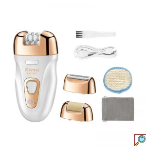 Αποτριχωτική Συσκευή 3 σε 1 με Εναλλάξιμες Κεφαλές USB Kemei