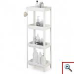Αποθηκευτική Ραφιέρα με 4 Ράφια Πλαστική - Four Layers Storage Shelf Λευκή