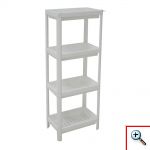Αποθηκευτική Ραφιέρα με 4 Ράφια Πλαστική - Four Layers Storage Shelf Λευκή