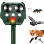 Αδιάβροχο Ηλιακό Απωθητικό Υπέρυχων 5 Λειτουργιών Απώθησης Αυτόματης Ενεργοποίησης με Κίνηση για Τρωκτικά, Σκυλιά, Αλεπούδες, Πουλιά, Φλας Φωτισμό Εκφοβισμού, Ρυθμιζόμενο Έυρος - Εντομοαπωθητικό Εξωτερικού Χώρου Κήπου