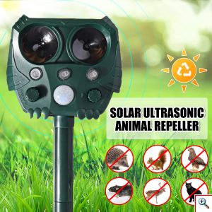 Αδιάβροχο Ηλιακό Απωθητικό Υπέρυχων 5 Λειτουργιών Απώθησης Αυτόματης Ενεργοποίησης με Κίνηση για Τρωκτικά, Σκυλιά, Αλεπούδες, Πουλιά, Φλας Φωτισμό Εκφοβισμού, Ρυθμιζόμενο Έυρος - Εντομοαπωθητικό Εξωτερικού Χώρου Κήπου