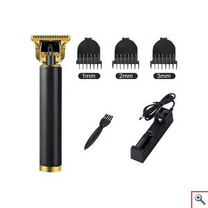 Επαναφορτιζόμενη Ασύρματη Trimmer Κουρευτική-Ξυριστική Μηχανή Ακριβείας, με 3 κεφαλές, Τ9 Professional Trimmer