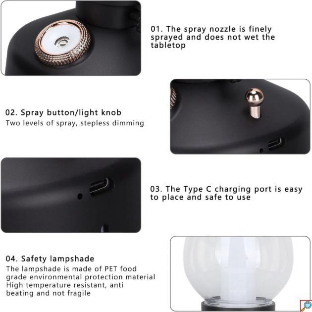 ARlight Επιτραπέζιο Διακοσμητικό Φωτιστικό σε Μαύρο Χρώμα