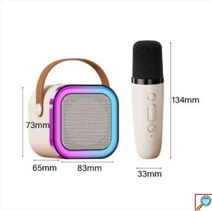 Επαναφορτιζόμενο Φορητό Σύστημα Karaoke Bluetooth με Ασύρματo Μικρόφωνo, και Φωτισμό LED RGB Arrango