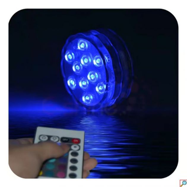 Arrango Αδιάβροχη Υποβρύχια Λάμπα με 10 LED RGB και Τηλεχειριστήριο