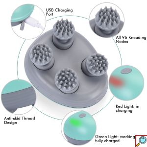 Αδιάβροχη Επαναφορτιζόμενη Πολυλειτουργική ηλεκτρική Συσκευή μασάζ Κεφαλής - Σώματος USB Φώρτισης Κόκκινο