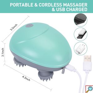 Αδιάβροχη Επαναφορτιζόμενη Πολυλειτουργική ηλεκτρική Συσκευή μασάζ Κεφαλής - Σώματος USB Φώρτισης Κόκκινο