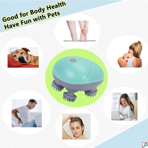 Αδιάβροχη Επαναφορτιζόμενη Πολυλειτουργική ηλεκτρική Συσκευή μασάζ Κεφαλής - Σώματος USB Φώρτισης Κόκκινο