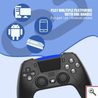 Ασύρματο Bluetooth Χειριστήριο PS4, PS5, PC, Android Phone, με Ηχείο & 4 Προγραμματιζόμενα Πλήκτρα, Wireless Bluetooth Controller P-02