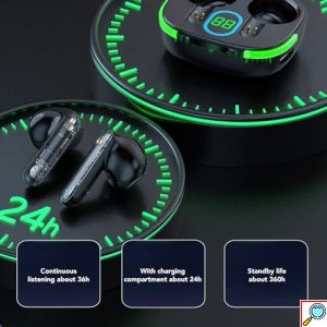 Ασύρματα Ακουστικά Bluetooth με Θήκη Φόρτισης & Οθόνη LED - Ezra