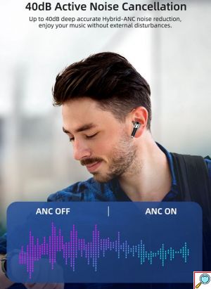 Ασύρματα Bluetooth Ακουστικά In-Ear με Active Noise Cancelation και Θήκη Φόρτισης - Diinami