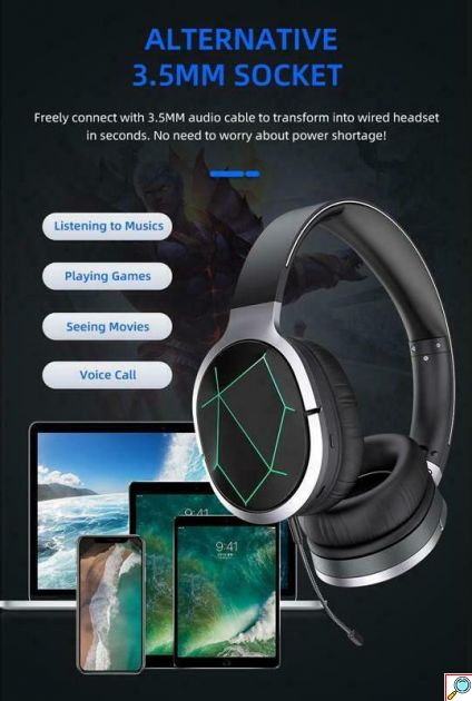 Ασύρματα Gaming Ακουστικά με Μικρόφωνο Οver Ear για PS4 PC Laptop, Smartphone Tablet - Awei Μαύρο-Γκρι 