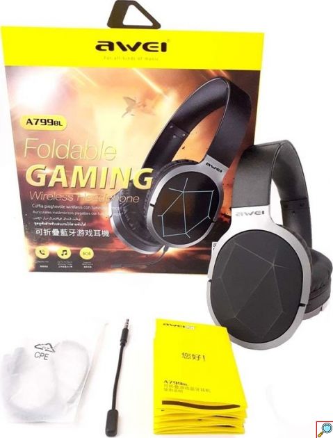 Ασύρματα Gaming Ακουστικά με Μικρόφωνο Οver Ear για PS4 PC Laptop, Smartphone Tablet - Awei Μαύρο-Γκρι 