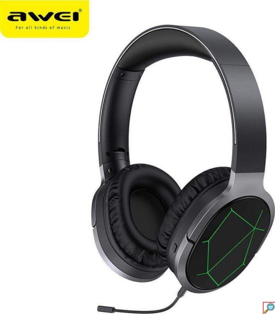 Ασύρματα Gaming Ακουστικά με Μικρόφωνο Οver Ear για PS4 PC Laptop, Smartphone Tablet - Awei Μαύρο-Γκρι 