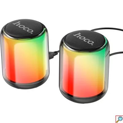 Ασύρματα Ηχεία Υπολογιστή Hoco 10W με RGB Φωτισμό Μαύρα