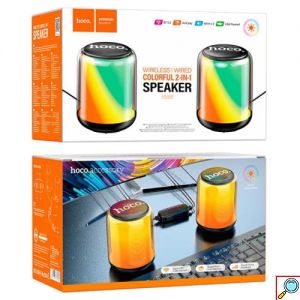 Ασύρματα Ηχεία Υπολογιστή Hoco 10W με RGB Φωτισμό Μαύρα