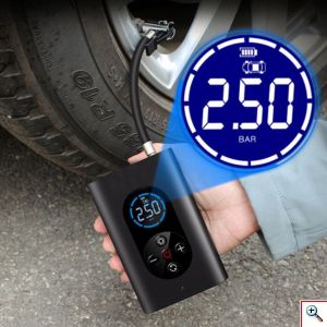 Ασύρματο Ηλεκτρικό Κομπρεσέρ Αέρα - Power Bank - Φακός 4 σε 1 150PSI με Ψηφιακή Οθόνη Φορητό - Smart Portable Wireless Air Pump - Power Bank - Light M8