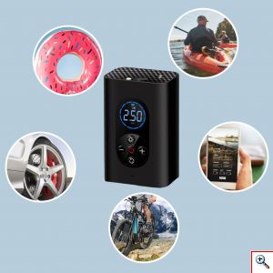 Ασύρματο Ηλεκτρικό Κομπρεσέρ Αέρα - Power Bank - Φακός 150PSI Φορητό - Smart Portable Wireless Air Pump - Power Bank - Light M8
