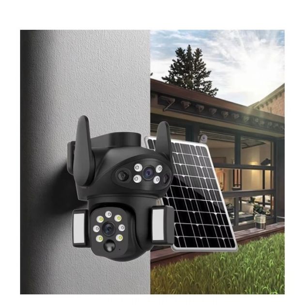 Ασύρματη Ηλιακή Κάμερα Ασφαλείας 8MP Διπλής Κατεύθυνσης 
