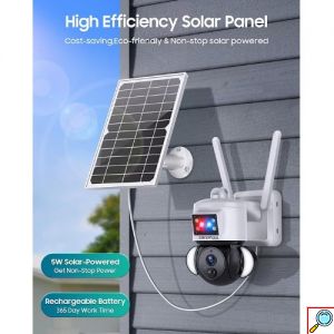 Ασύρματη Αδιάβροχη 4G Ηλιακή Κάμερα 4K με Αισθητήρα Παρακολούθησης και Νυχτερινή Όραση - Andowl