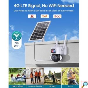 Ασύρματη Αδιάβροχη 4G Ηλιακή Κάμερα 4K με Αισθητήρα Παρακολούθησης και Νυχτερινή Όραση - Andowl