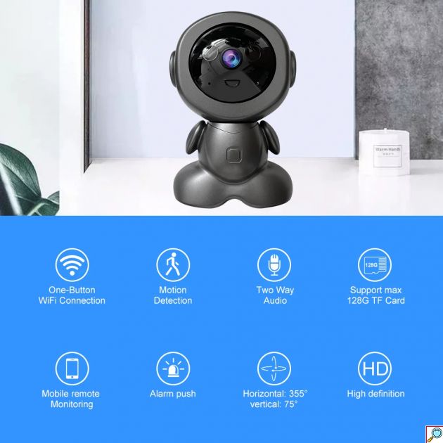 Ασύρματη Κάμερα WiFi 3MP Με Νυχτερινή Όραση Και Περιστροφή 355°