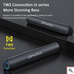 Ασύρματο Αδιάβροχο Ηχείο Bluetooth - Hands Free με Ραδιόφωνο Awei Y333 Μαύρο