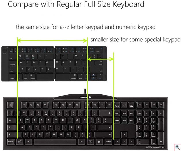 Mini Αναδιπλούμενο Ασύρματο Πληκτρολόγιο Τσέπης Foldable Bluetooth Keyboard iOs, Android, Windows