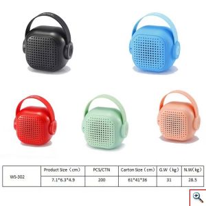 Ασύρματο Φορητό Μίνι Ηχείο Bluethoth με Μικρόφωνο για Hands-free Κλείσεις - WSTER, Ροζ