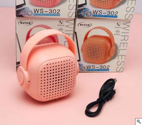Ασύρματο Φορητό Μίνι Ηχείο Bluethoth με Μικρόφωνο για Hands-free Κλείσεις - WSTER, Ροζ