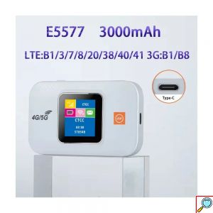 Ασύρματο Φορητό 4G Hotspot Ρούτερ Sim WiFi Τσέπης με Μέγιστη Ταχύτητα 300Mbps και Οθόνη EME Λευκό
