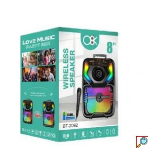 Ασύρματο Φορητό Ηχείο Bluetooth με LED RGB Φωτισμό, USB, TF, AUX, Ραδιόφωνο και Μικρόφωνο σε Μαύρο Χρώμα