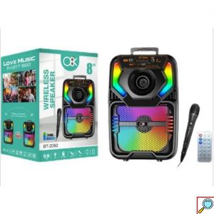 Ασύρματο Φορητό Ηχείο Bluetooth με LED RGB Φωτισμό, USB, TF, AUX, Ραδιόφωνο και Μικρόφωνο σε Μαύρο Χρώμα
