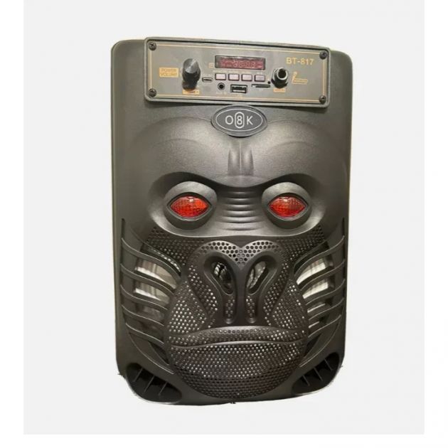 Ασύρματο Φορητό Ηχείο Bluetooth Με Μικρόφωνο, LED Φωτισμό, USB, AUX, FM Ραδιόφωνο και TF σε Μαύρο Χρώμα με Όψη Γορίλα και Φωτιζόμενα Μάτια