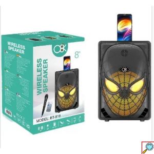 Ασύρματο Φορητό Ηχείο Bluetooth Με Μικρόφωνο, LED Φωτισμό, USB, AUX, FM Ραδιόφωνο και TF σε Μαύρο Χρώμα