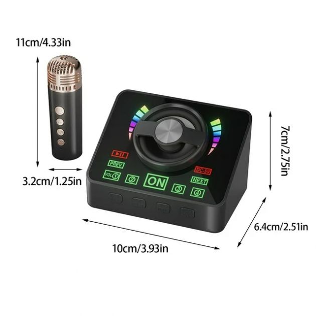Ασύρματο Ηχείο Bluetooth Karaoke με 2 Μικρόφωνα, USB & TF Card