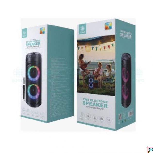 Ασύρματο Ηχείο Karaoke Bluetooth με Μικρόφωνο & Τηλεχειριστήριο και LED Φωτισμό