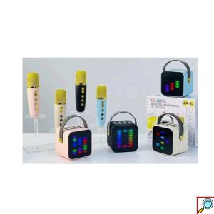 Φορητό Ηχείο Ηχοσύστημα Bluetooth Καραόκε με Ασύρματο Μικρόφωνο Bluetooth Λειτουργία Εγγραφής Ήχου Λευκό