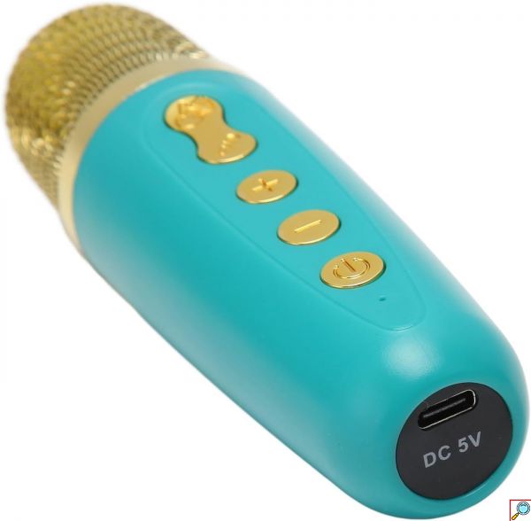 Φορητό Ηχείο Ηχοσύστημα Bluetooth Καραόκε με Ασύρματο Μικρόφωνο Bluetooth Λειτουργία Εγγραφής Ήχου Γαλάζιο
