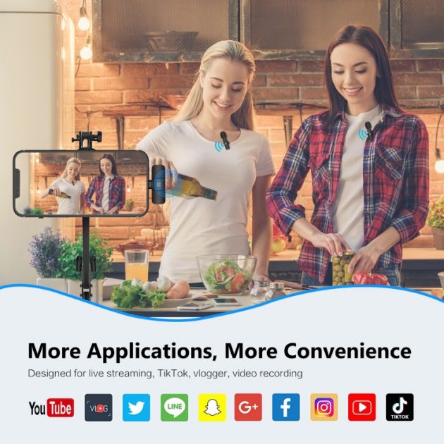 Ασύρματο Μικρόφωνο Πέτου με Θύρα Lightning - Σετ 2 τεμαχίων Puluz